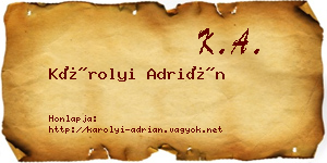 Károlyi Adrián névjegykártya
